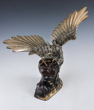 Vintage Japanese Metal Hawk Sculpture  Takaoka Iron Cast, Showa Era