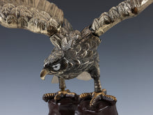 Vintage Japanese Metal Hawk Sculpture  Takaoka Iron Cast, Showa Era