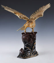 Japanese Metal Hawk Sculpture  Vintage Showa Takaoka Copperware