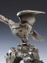 Vintage Japanese Iron Hawk Sculpture  Takaoka Metalwork, Showa Era