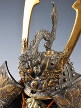 Japanese Stunning Samurai Silver Helmet -Butterfly and Dragon Kabuto- Saki Yasuke
