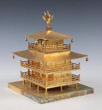 Japanese Old Vintage Iron and Brass Figure -Temple of the Golden Pavilion- 金閣寺