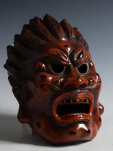 Old Vintage Ceramic Buddhism Mask Plaque -Basarah Warrior- Showa Product Tsushima