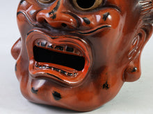 Old Vintage Ceramic Buddhism Mask Plaque -Basarah Warrior- Showa Product Tsushima