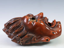 Old Vintage Ceramic Buddhism Mask Plaque -Basarah Warrior- Showa Product Tsushima