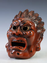 Old Vintage Ceramic Buddhism Mask Plaque -Basarah Warrior- Showa Product Tsushima