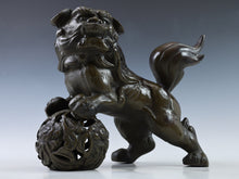 Japanese Legendary Leo Massive Bronze Figure Good Atmosphere Komainu Tsushima
