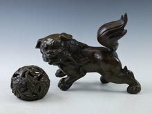 Japanese Legendary Leo Massive Bronze Figure Good Atmosphere Komainu Tsushima