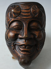 Japanese Authentic Antique Bronze Okina Noh Mask Fertility- Wall Plaque