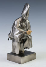 Vintage Japanese White Bronze Noh Okina Figure, Showa Era