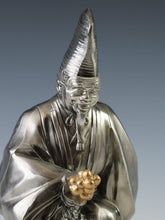 Vintage Japanese White Bronze Noh Okina Figure, Showa Era