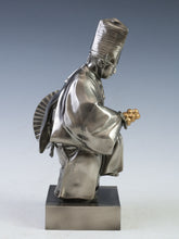 Vintage Japanese White Bronze Noh Okina Figure, Showa Era