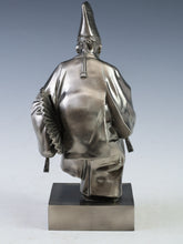 Vintage Japanese White Bronze Noh Okina Figure, Showa Era