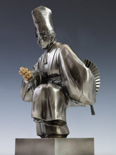 Vintage Japanese White Bronze Noh Okina Figure, Showa Era