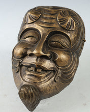 Japanese Old Vintage Bronze Okina Noh Mask Fertility- Wall Plaque