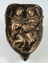 Japanese Old Vintage Bronze Okina Noh Mask Fertility- Wall Plaque