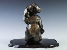 Japanese Old Vintage -Noh Okina Dancer metal figure-  Signed By Shuho 秀峰
