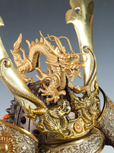 Nice Vintage Japanese Samurai Helmet -Great Dragon- with a mask Rare 源氏兜