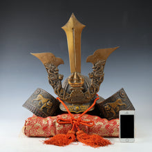 Massive Largest Size Japanese Old Vintage Samurai Helmet -Kusunoki Masashige- with a cushion Tushima