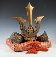 Massive Largest Size Japanese Old Vintage Samurai Helmet -Kusunoki Masashige- with a cushion Tushima