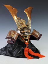 Vintage Japanese Samurai Helmet -Leo and Hawk Deco Kabuto with a mask- Ghost of Tsushima