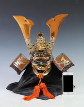 Vintage Japanese Samurai Helmet -Leo and Hawk Deco Kabuto with a mask- Ghost of Tsushima