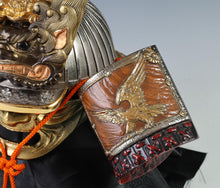 Vintage Japanese Samurai Helmet -Leo and Hawk Deco Kabuto with a mask- Ghost of Tsushima