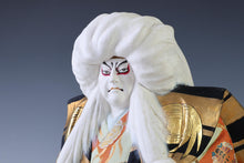 Japanese Old Vintage Hakata Clay Kabuki Doll -White Leo-