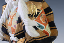 Japanese Old Vintage Hakata Clay Kabuki Doll -White Leo-