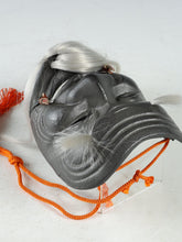 Nice Beautiful Vintage Japanese Iron NOH MASK －Great Okina－ 翁 with the wooden box