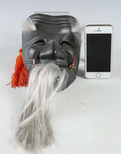 Nice Beautiful Vintage Japanese Iron NOH MASK －Great Okina－ 翁 with the wooden box