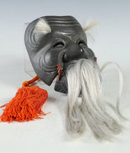 Nice Beautiful Vintage Japanese Iron NOH MASK －Great Okina－ 翁 with the wooden box