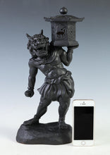 Old Vintage Cast and Clay Buddhism Heavenly Lantern Demon National Treasure