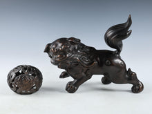 Japanese Bronze Komainu Statue - Showa Era Guardian Lion Figure