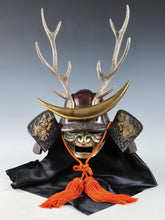 Vintage Japanese Great Samurai Helmet -Shikanosuke kabuto with a mask- Tsushima Buddhism Deco