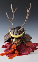 Vintage Japanese Great Samurai Helmet -Shikanosuke kabuto with a mask- Tsushima Buddhism Deco