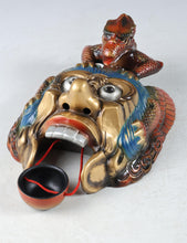 Japanese Plaster Lanling King Mask - Showa Era Buddhism Plaque