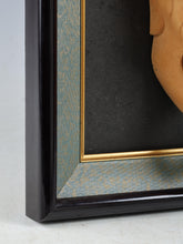 Beautiful Vintage Japanese Wooden Noh Mask Hannya with a Frame