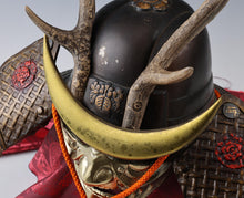 Vintage Japanese Great Samurai Helmet -Shikanosuke kabuto with a mask- Tsushima Buddhism Deco