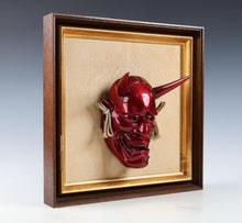 Japanese Ceramic Hannya Mask  Woman of Jealousy, Framed