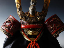 Japanese Old Vintage Samurai Kabuto Helmet -dragon red helmet with a mask- Tsushima