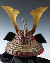 Japanese Old Vintage Samurai Kabuto Helmet -dragon red helmet with a mask- Tsushima