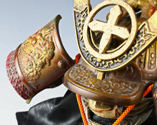 Old Vintage Japanese Samurai Helmet -martial spirit warrior ethos cross symbol-