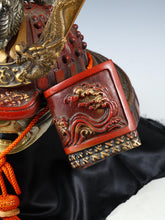 Japanese Old Vintage Samurai Kabuto Helmet -dragon red helmet with a mask- Tsushima
