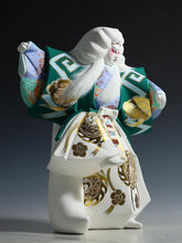 Japanese Nice Vintage Hakata Clay Kabuki Doll -White Leo-
