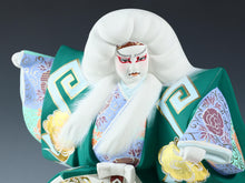 Japanese Nice Vintage Hakata Clay Kabuki Doll -White Leo-
