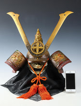 Old Vintage Japanese Samurai Helmet -martial spirit warrior ethos cross symbol-