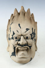 Old Vintage Clay Buddhism Mask Plaque -Basarah Warrior- Early Showa Product
