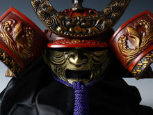 Japanese Nice Vintage Samurai Kabuto Helmet -dragon red helmet with a mask- Tsushima