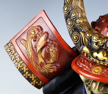 Japanese Nice Vintage Samurai Kabuto Helmet -dragon red helmet with a mask- Tsushima